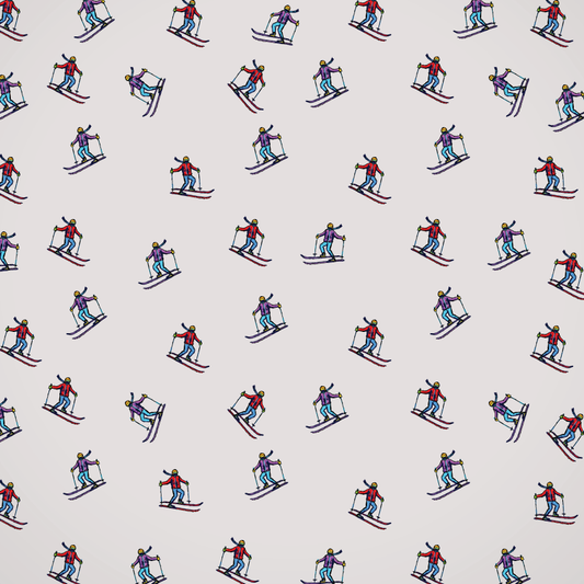 Blog cover image featuring a skier pattern, designed for Kempain Family Outfitters, perfect for highlighting winter sports or skiing-related blog content.