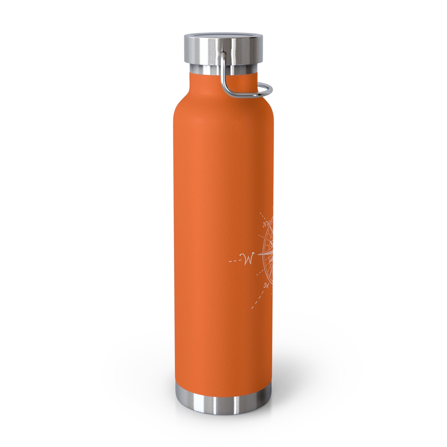 Compass Rose Illustration - Copper Vacuum Insulated Bottle, 22oz