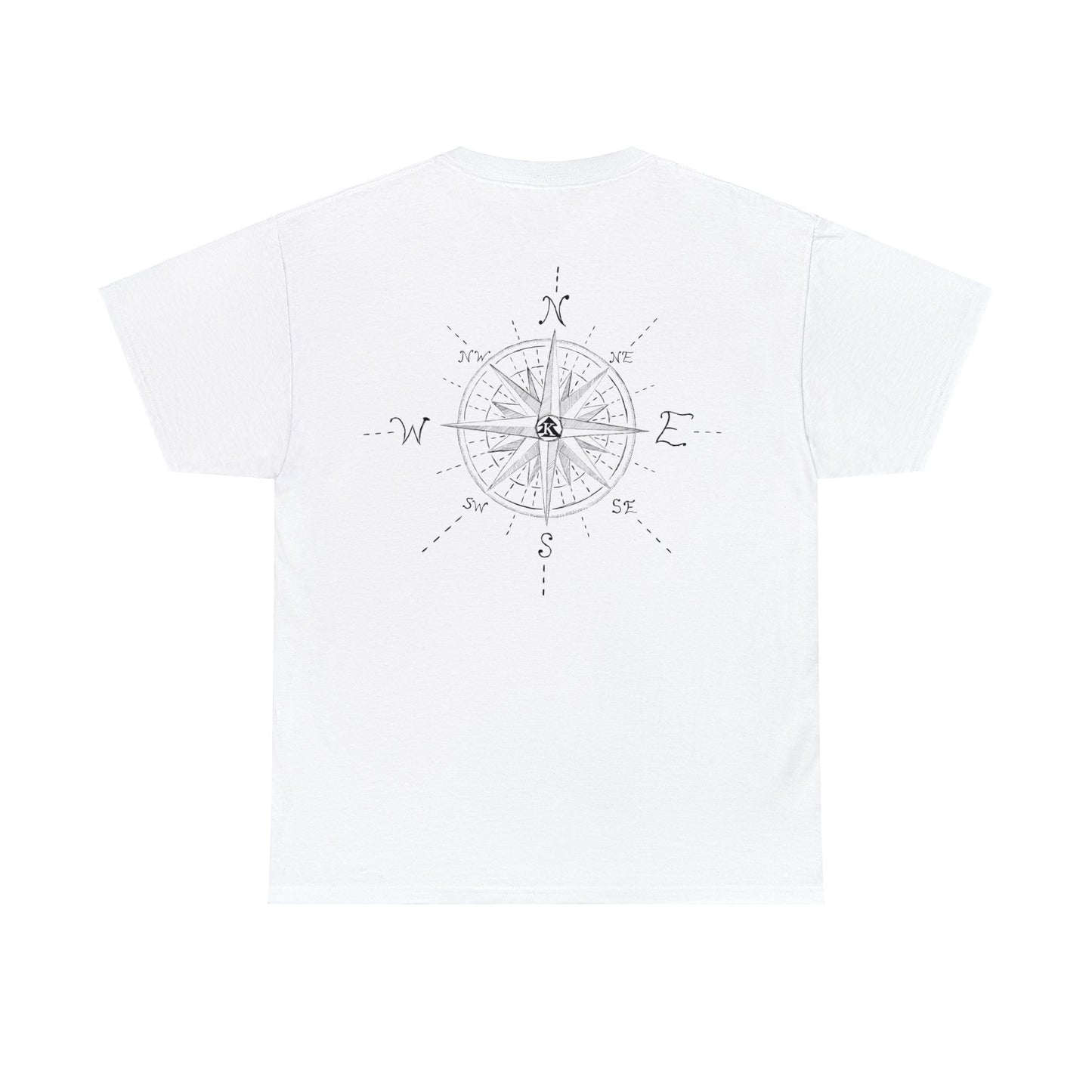 🧭 Compass Rose Graphic T-Shirt — Adult Heavy Cotton (Back Graphic/Front Blank)