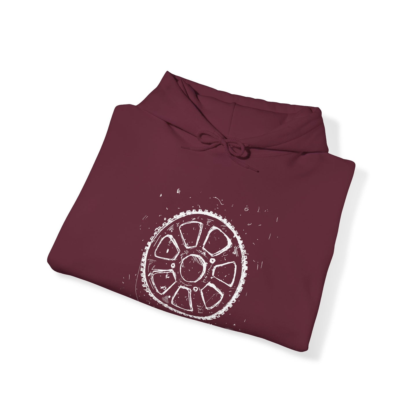 🚴‍♀️ Bicycle Sprocket Graphic - Adult Hooded Sweatshirt