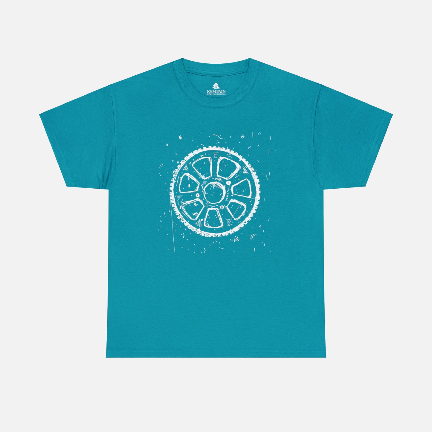 🚴‍♀️ Bicycle Sprocket Graphic T-Shirt — Heavy Cotton