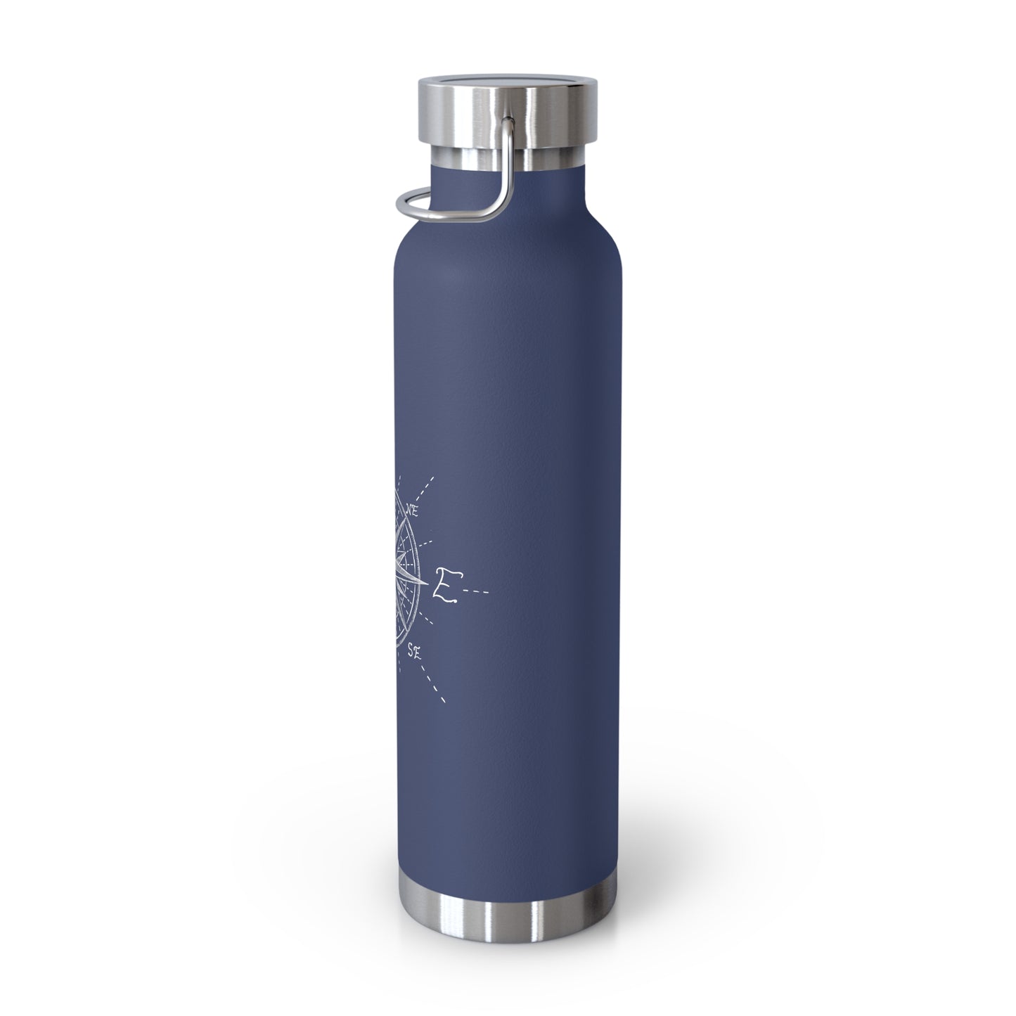 Compass Rose Illustration - Copper Vacuum Insulated Bottle, 22oz