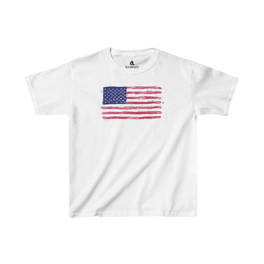 🇺🇸 American Flag Graphic - Kids Cotton Tee