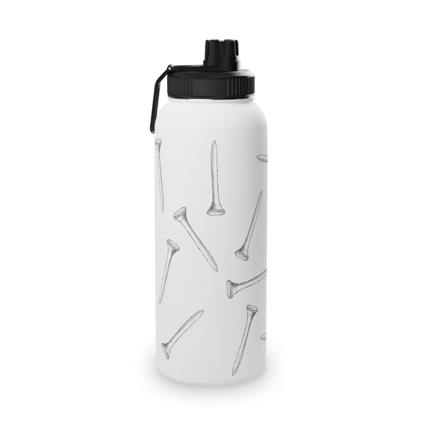 Golf Tee Pattern - Stainless Steel Water Bottle, Sports Lid