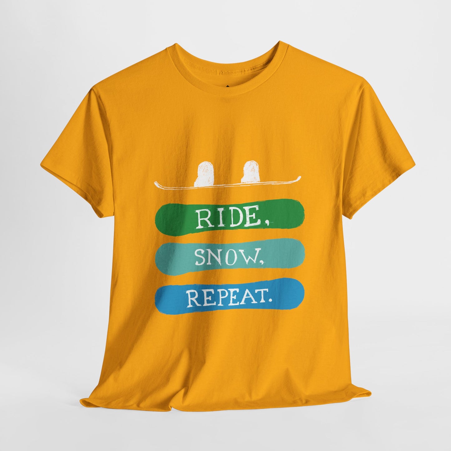 Snowboarder Unisex Tee, Ride Snow Repeat Shirt, Winter Sports Gift, Mountain Lover Graphic T-Shirt, Snowboarding Apparel, Skiing Tee Shirt,