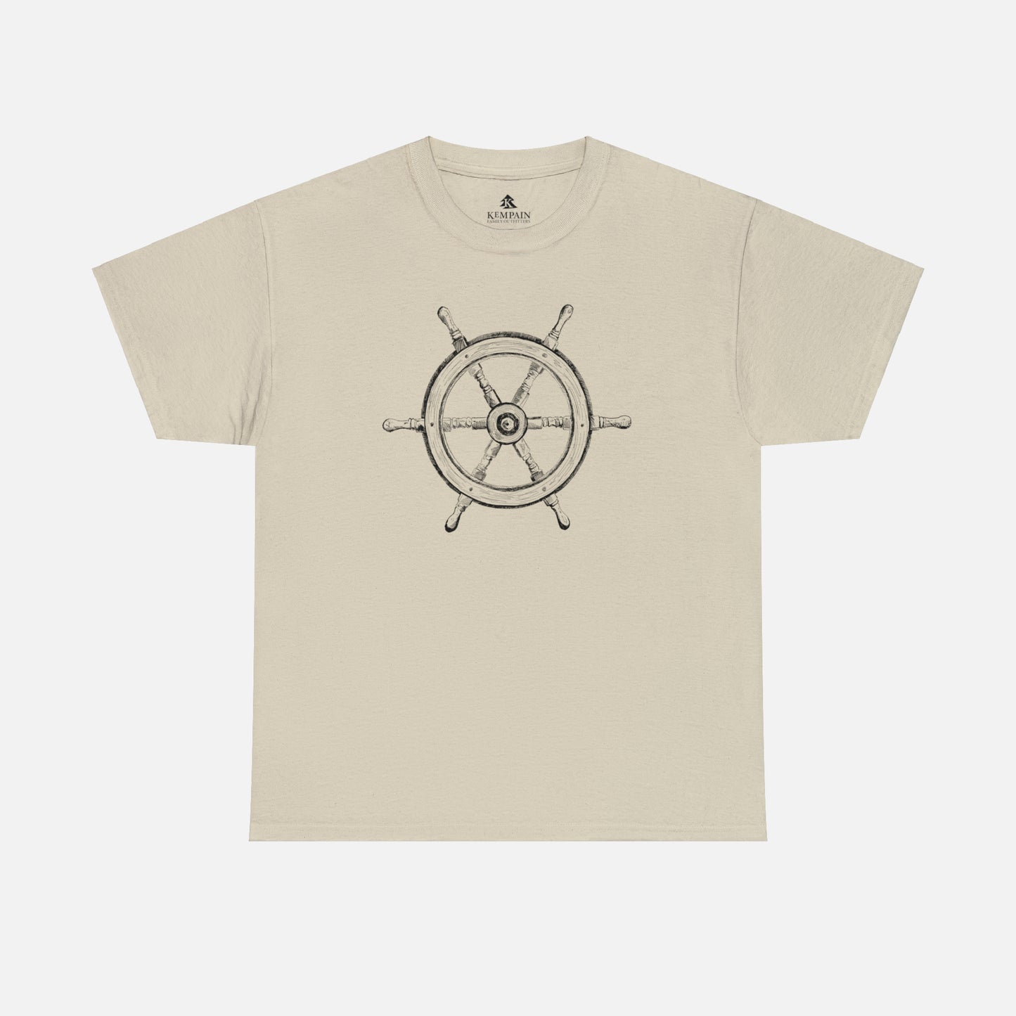 🌊 Ship Wheel Graphic T-Shirt — Heavy Cotton