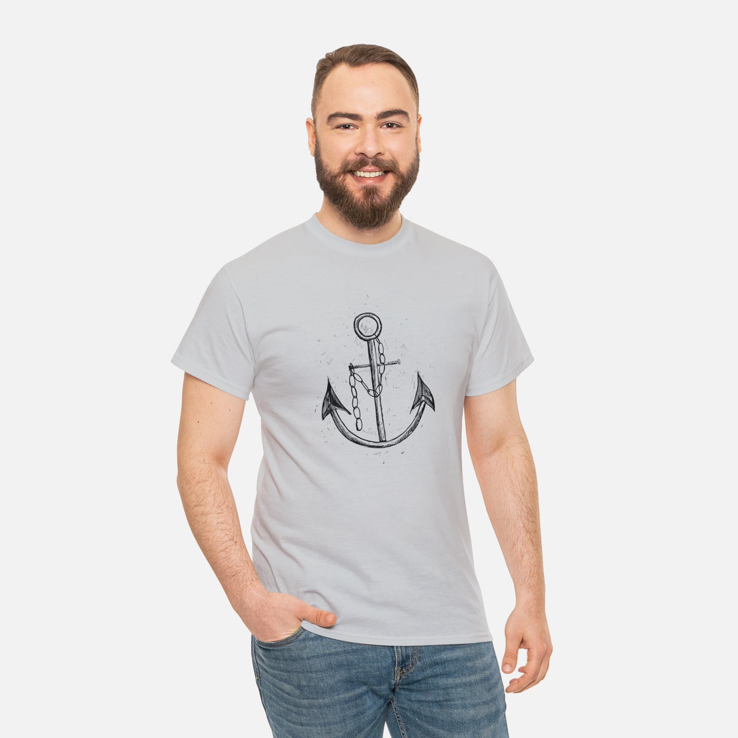 ⚓ Ship Anchor Graphic T-Shirt — Heavy Cotton