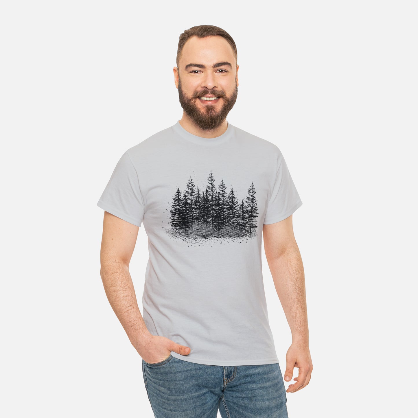 🌲 Forest Trees Graphic T-Shirt — Heavy Cotton