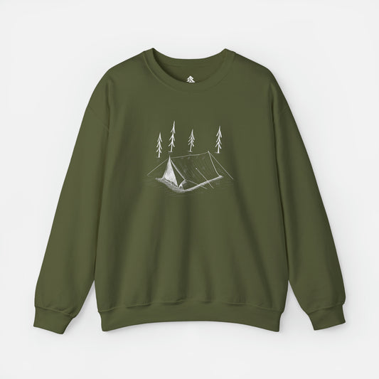 ⛺ Camping Tent Graphic - Adult Crewneck Sweatshirt