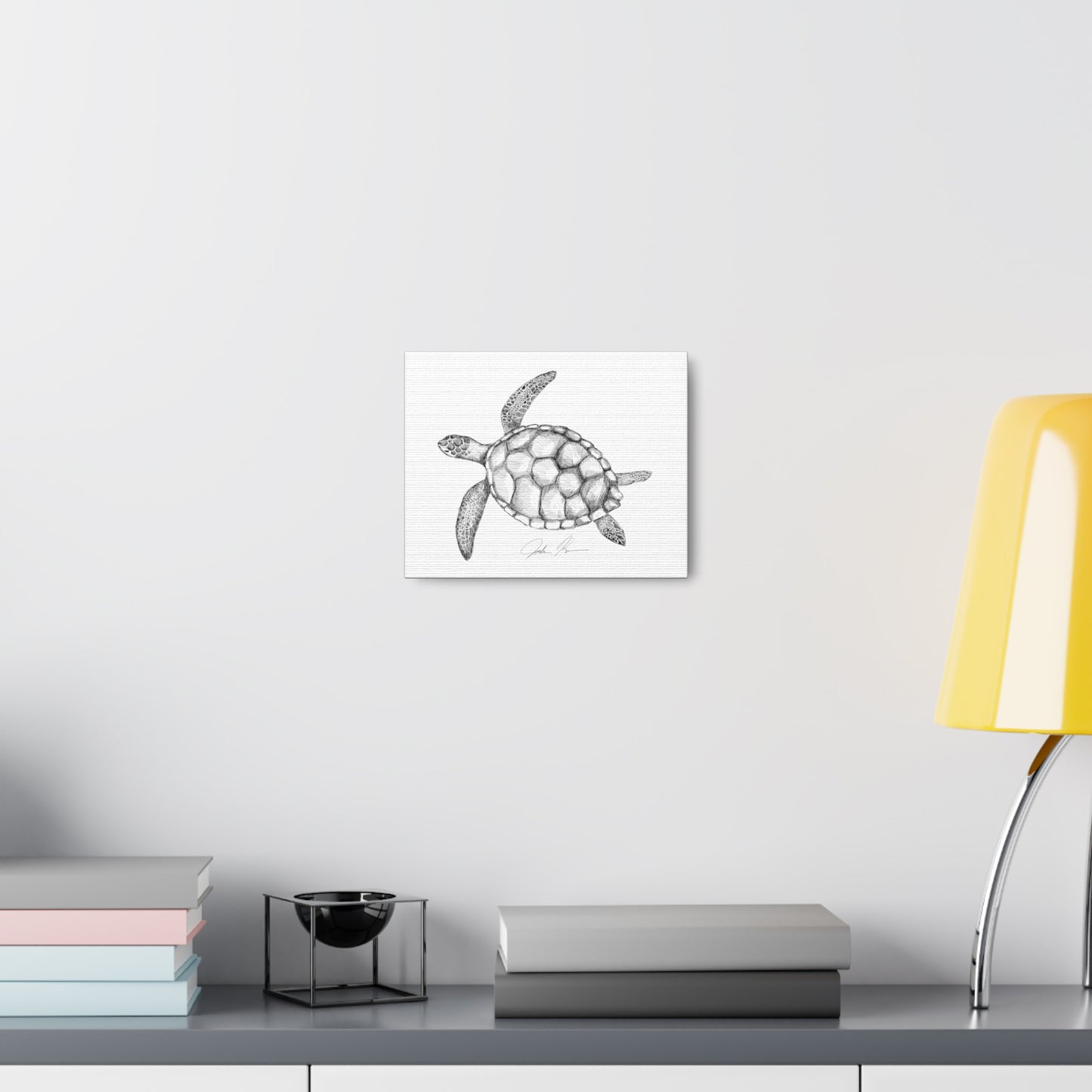 Sea Turtle Illustration - Canvas Gallery Wrap