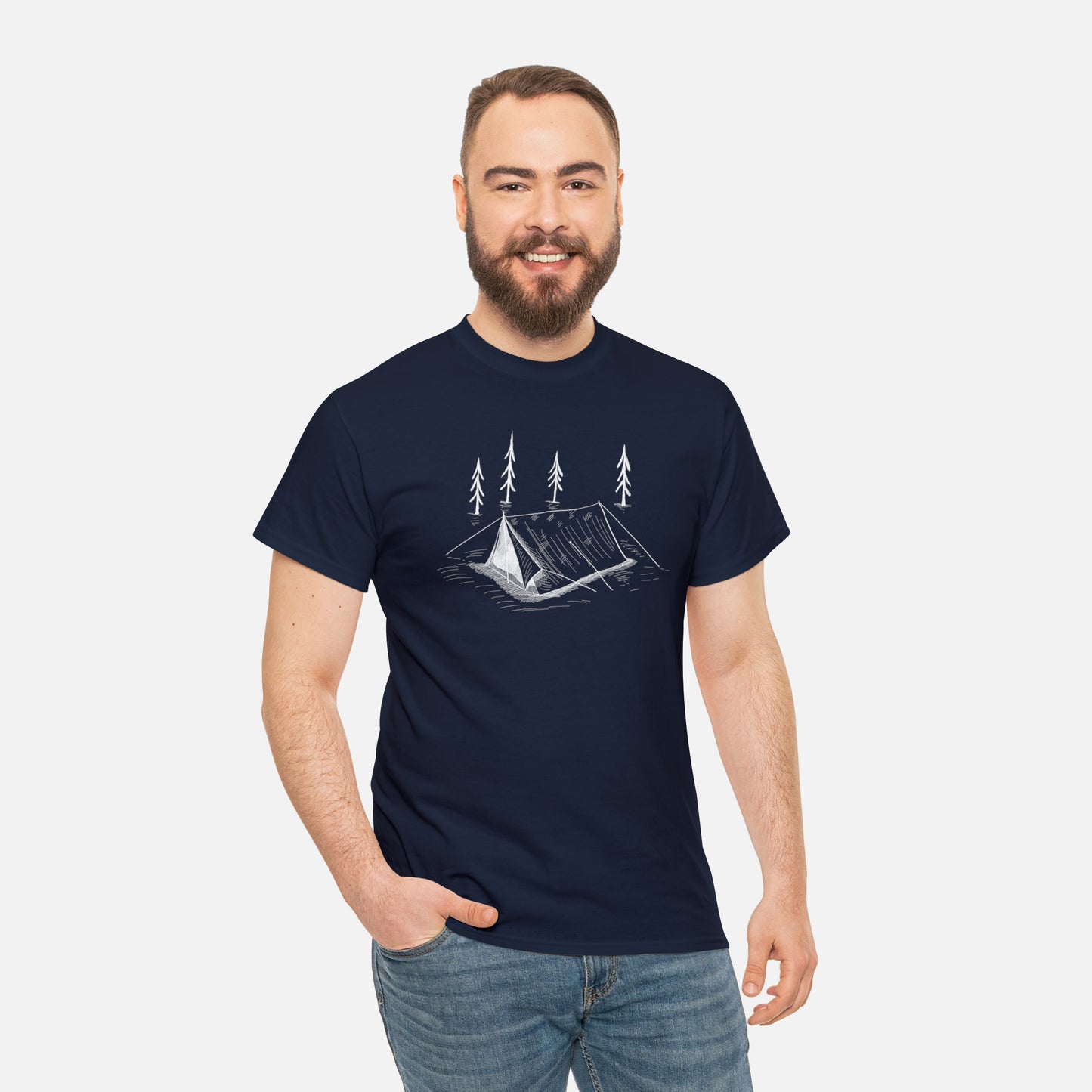 ⛺ Camping Tent Graphic T-Shirt — Heavy Cotton 🌲