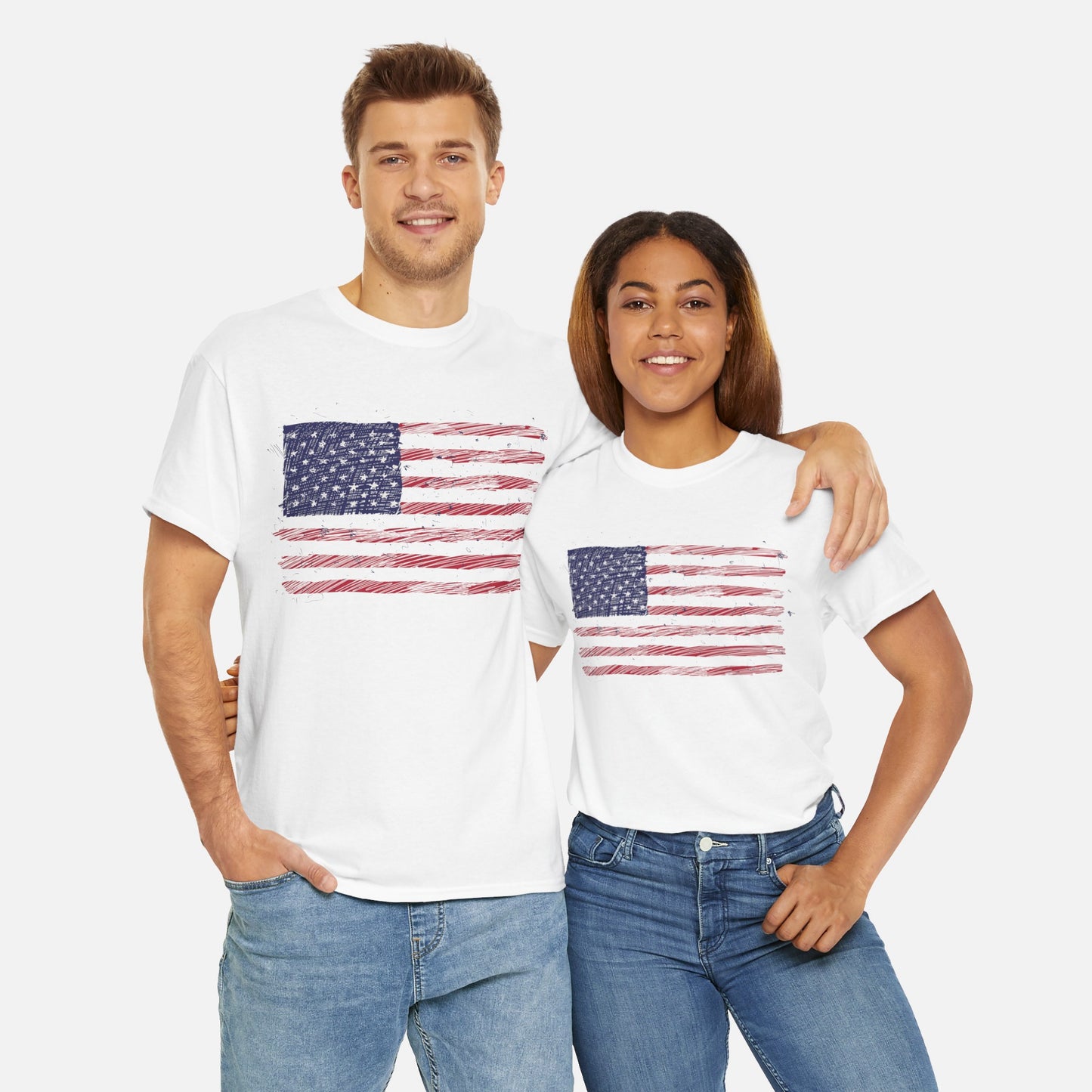 🇺🇸 American Flag Graphic— Adult Unisex Cotton T-Shirt