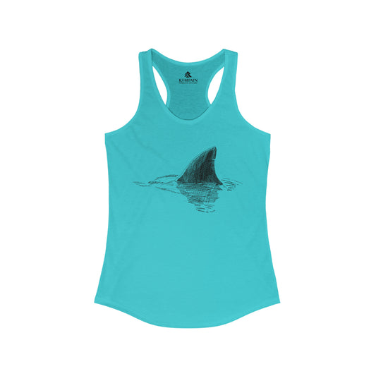 🦈 Shark Fin Racerback Graphic Tank Top