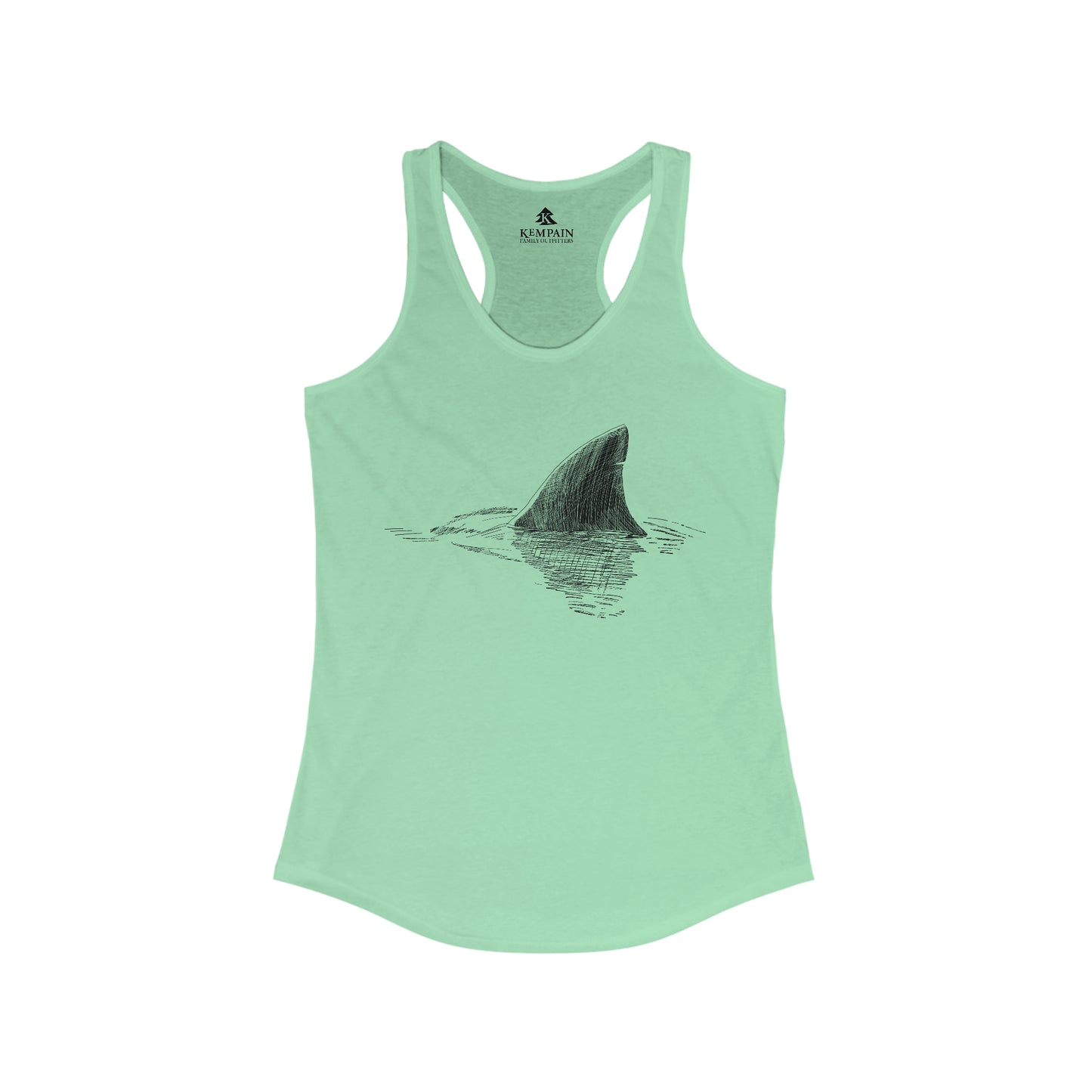 🦈 Shark Fin Racerback Graphic Tank Top