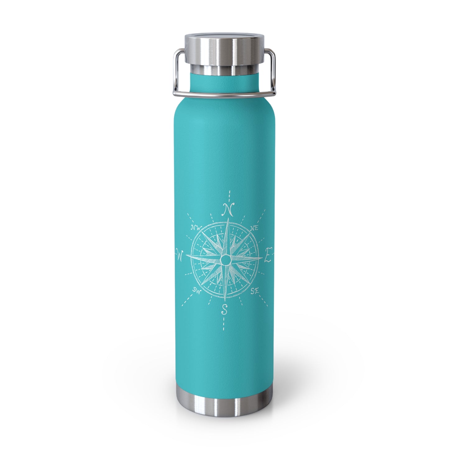 Compass Rose Illustration - Copper Vacuum Insulated Bottle, 22oz