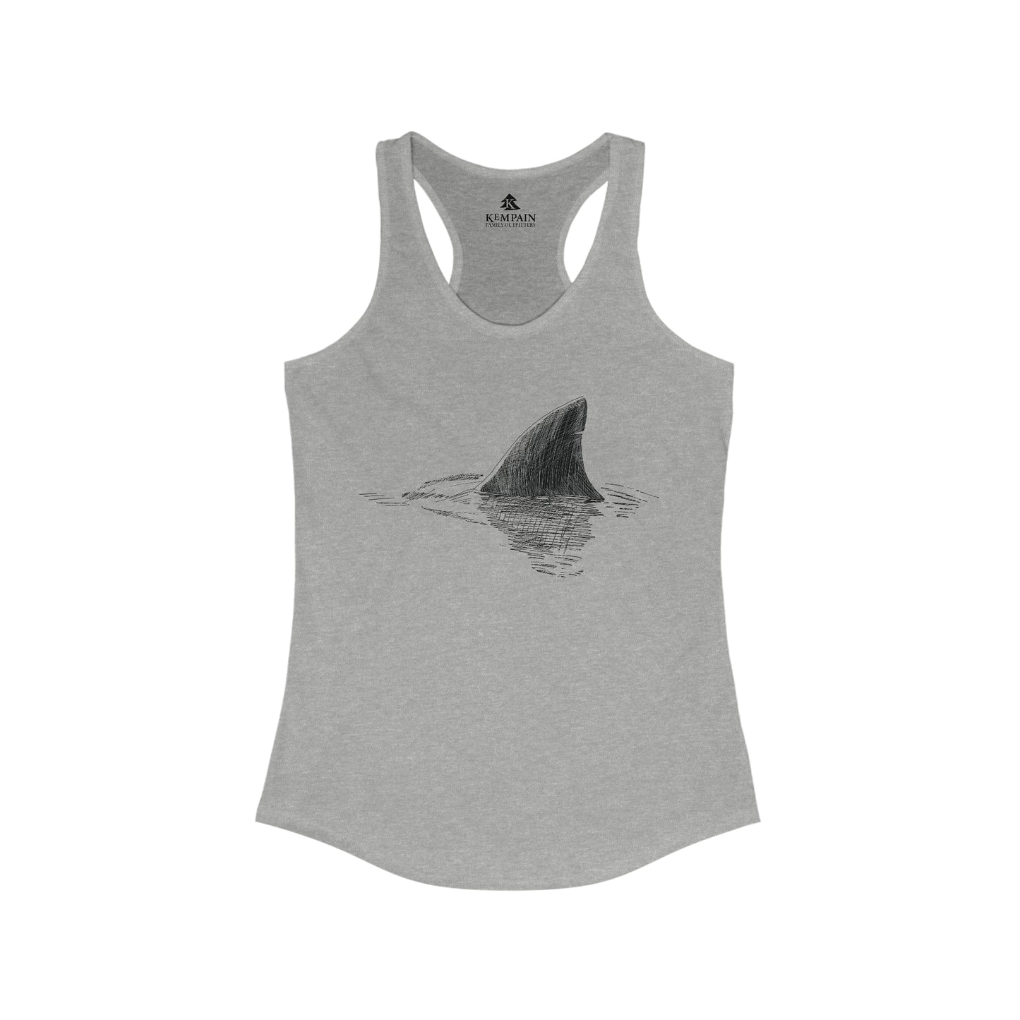 🦈 Shark Fin Racerback Graphic Tank Top