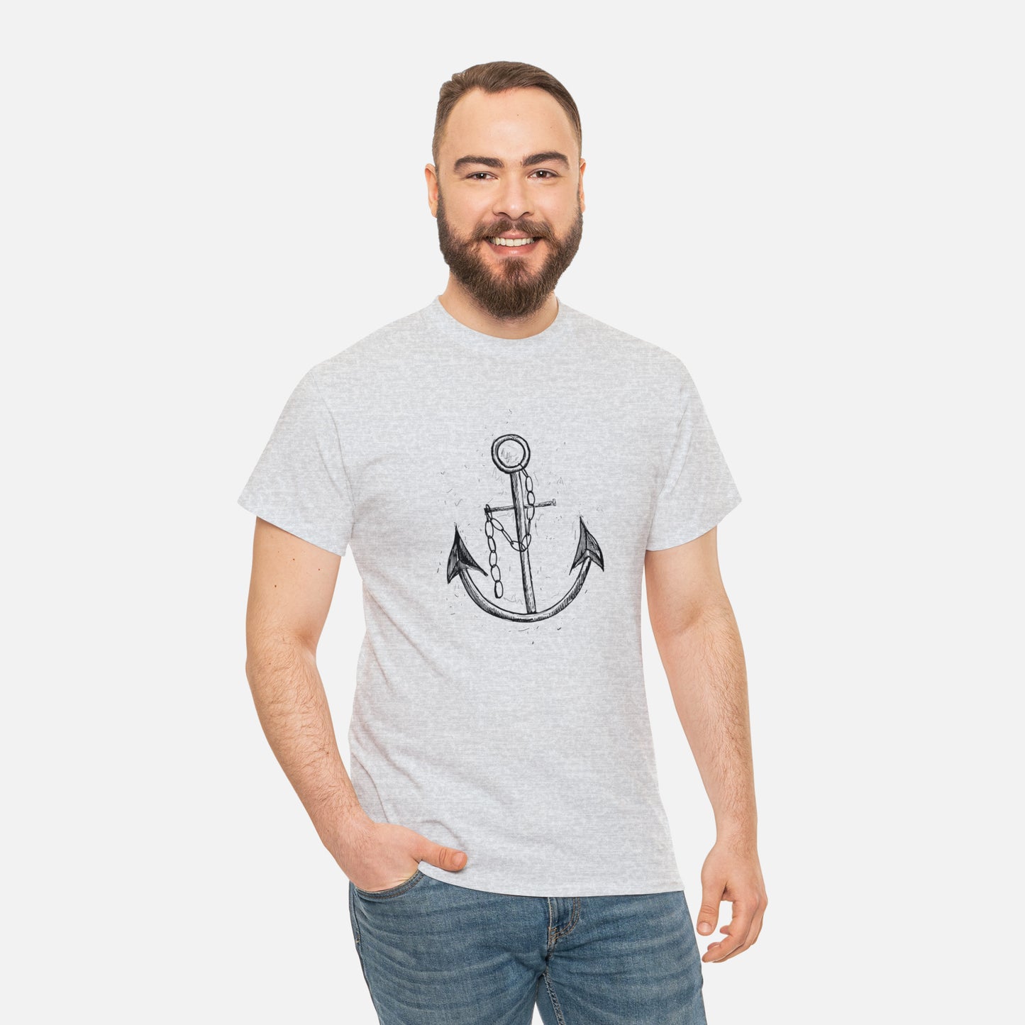 ⚓ Ship Anchor Graphic T-Shirt — Heavy Cotton