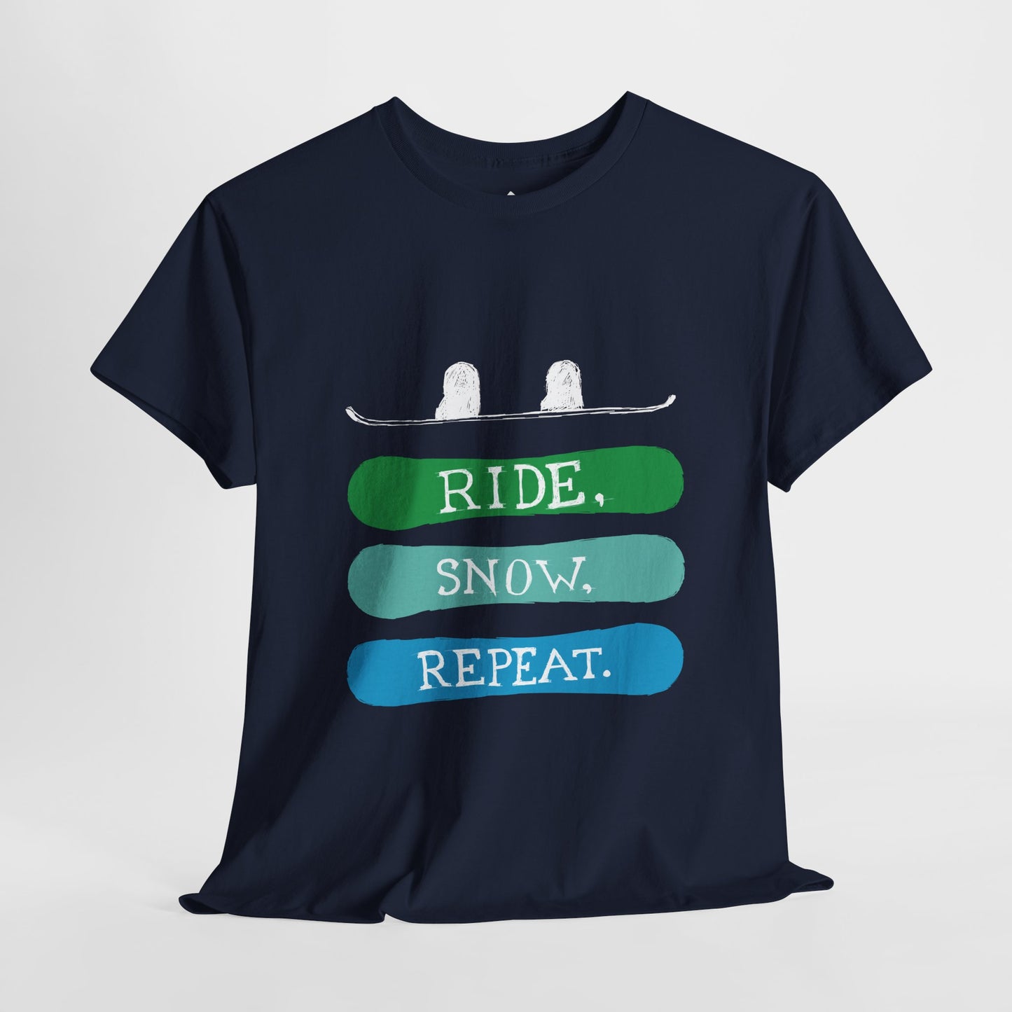 Snowboarder Unisex Tee, Ride Snow Repeat Shirt, Winter Sports Gift, Mountain Lover Graphic T-Shirt, Snowboarding Apparel, Skiing Tee Shirt,