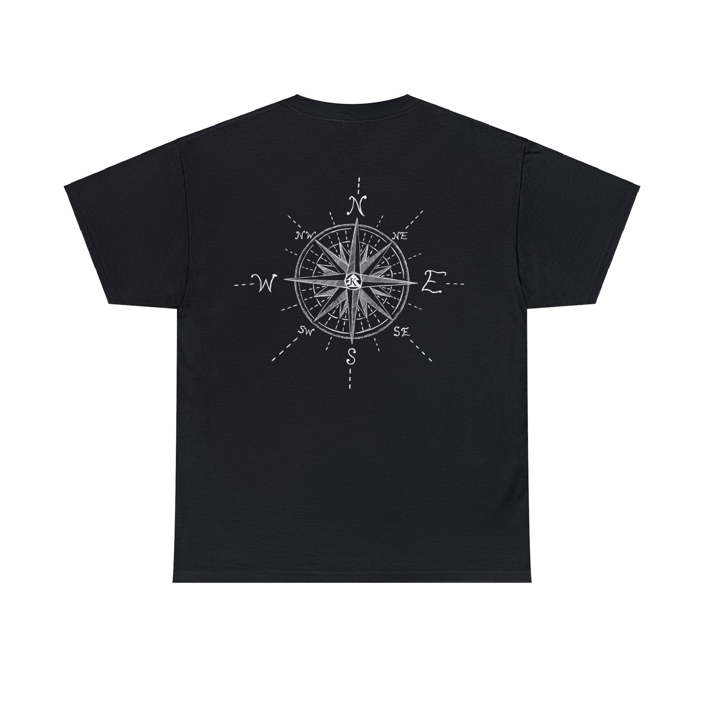 🧭 Compass Rose Graphic T-Shirt — Adult Heavy Cotton (Back Graphic/Front Blank)