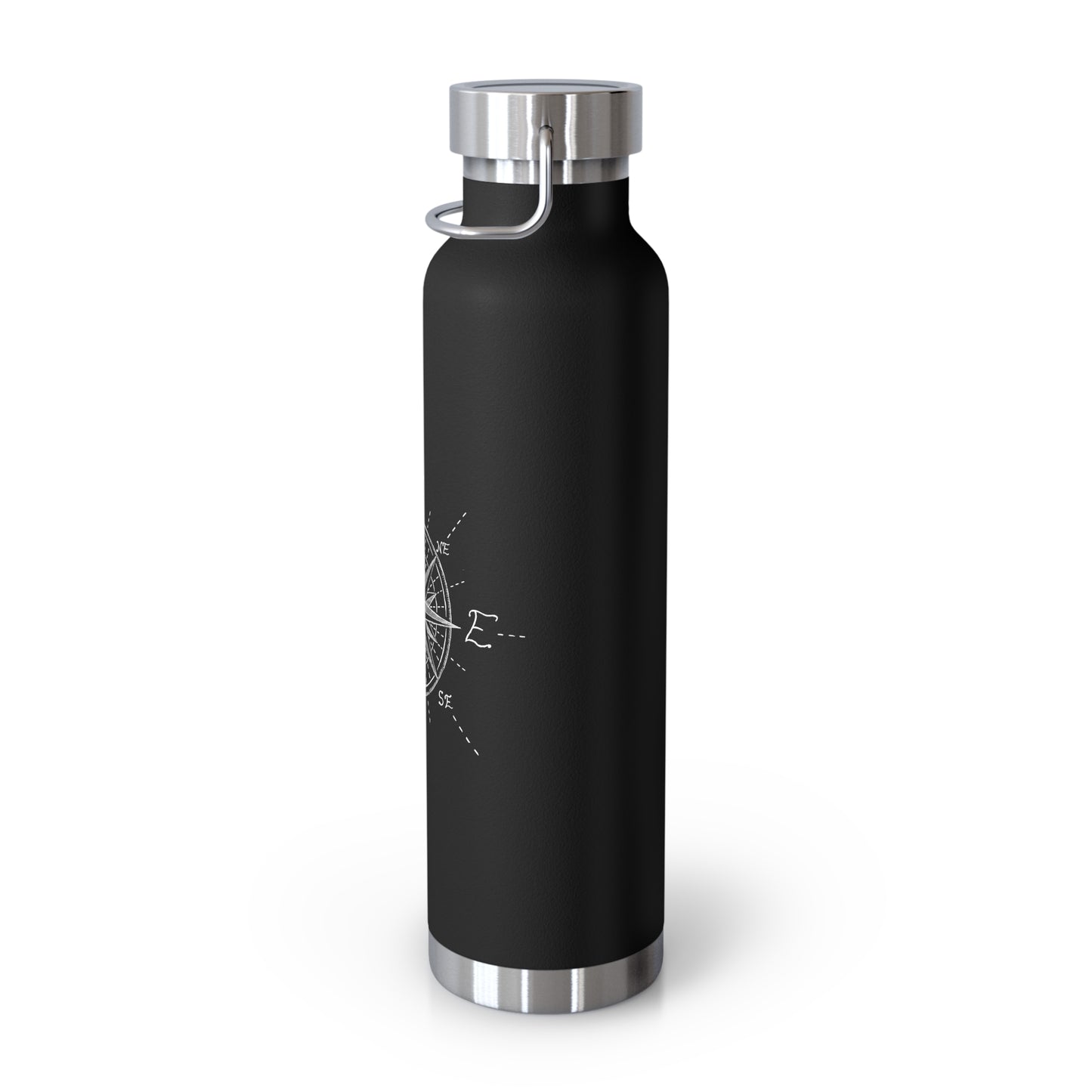 Compass Rose Illustration - Copper Vacuum Insulated Bottle, 22oz