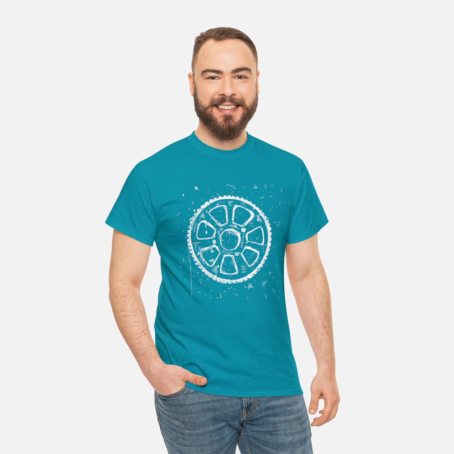 🚴‍♀️ Bicycle Sprocket Graphic T-Shirt — Heavy Cotton