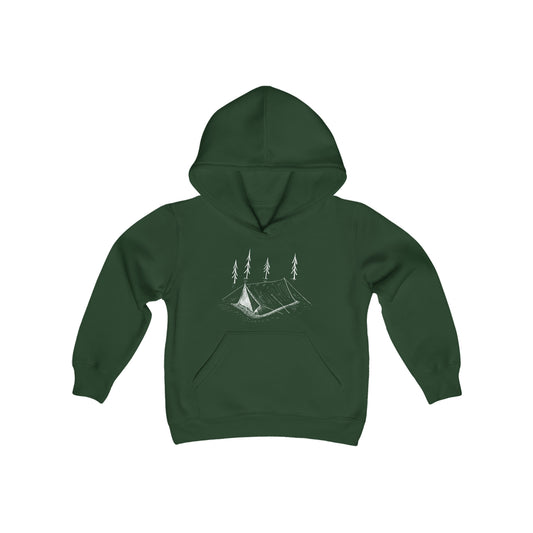 ⛺ Camping Tent Graphic - Kids Hoodie