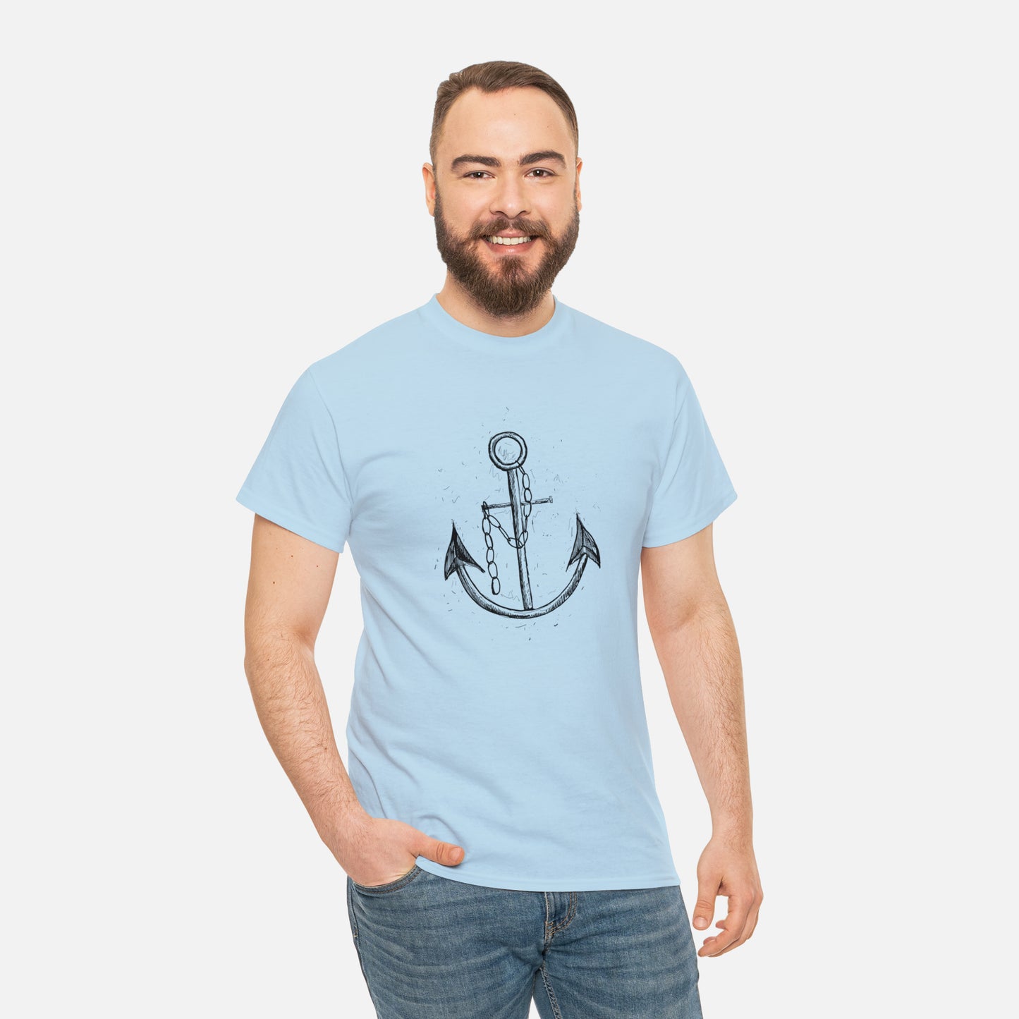 ⚓ Ship Anchor Graphic T-Shirt — Heavy Cotton