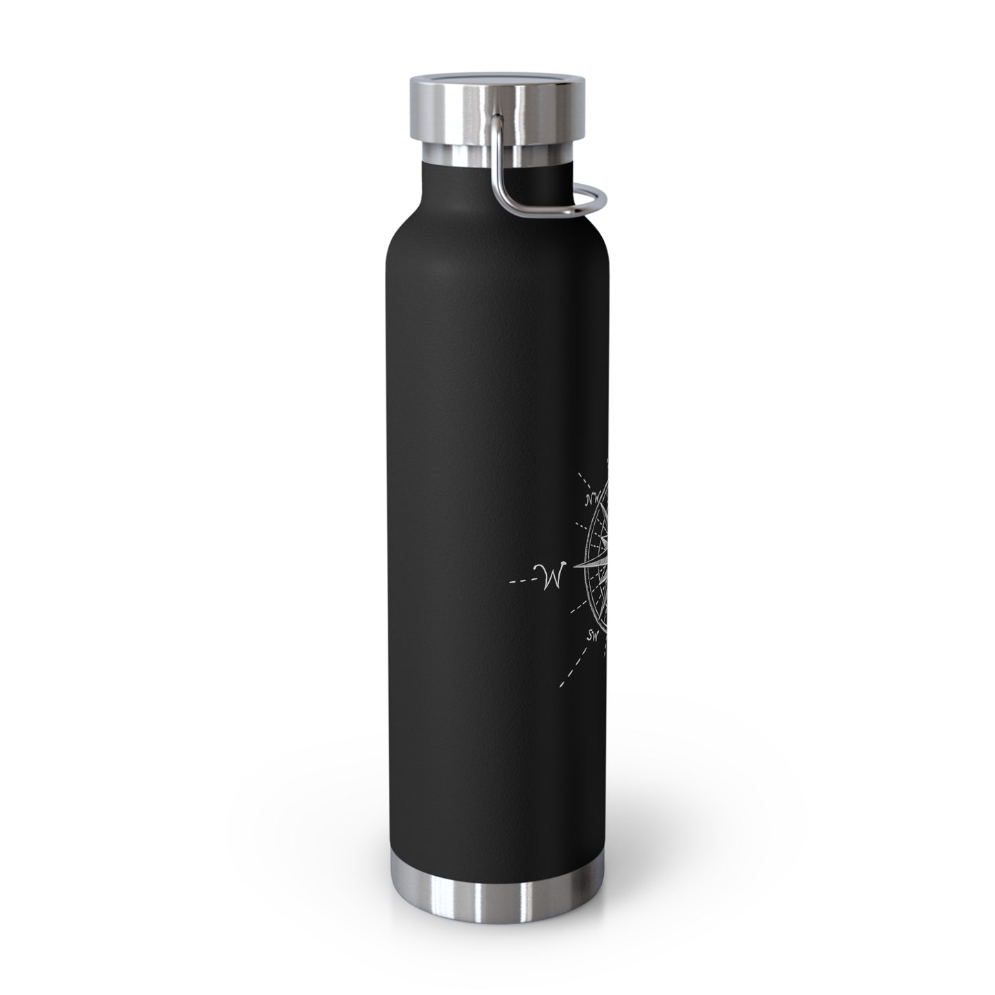 Compass Rose Illustration - Copper Vacuum Insulated Bottle, 22oz