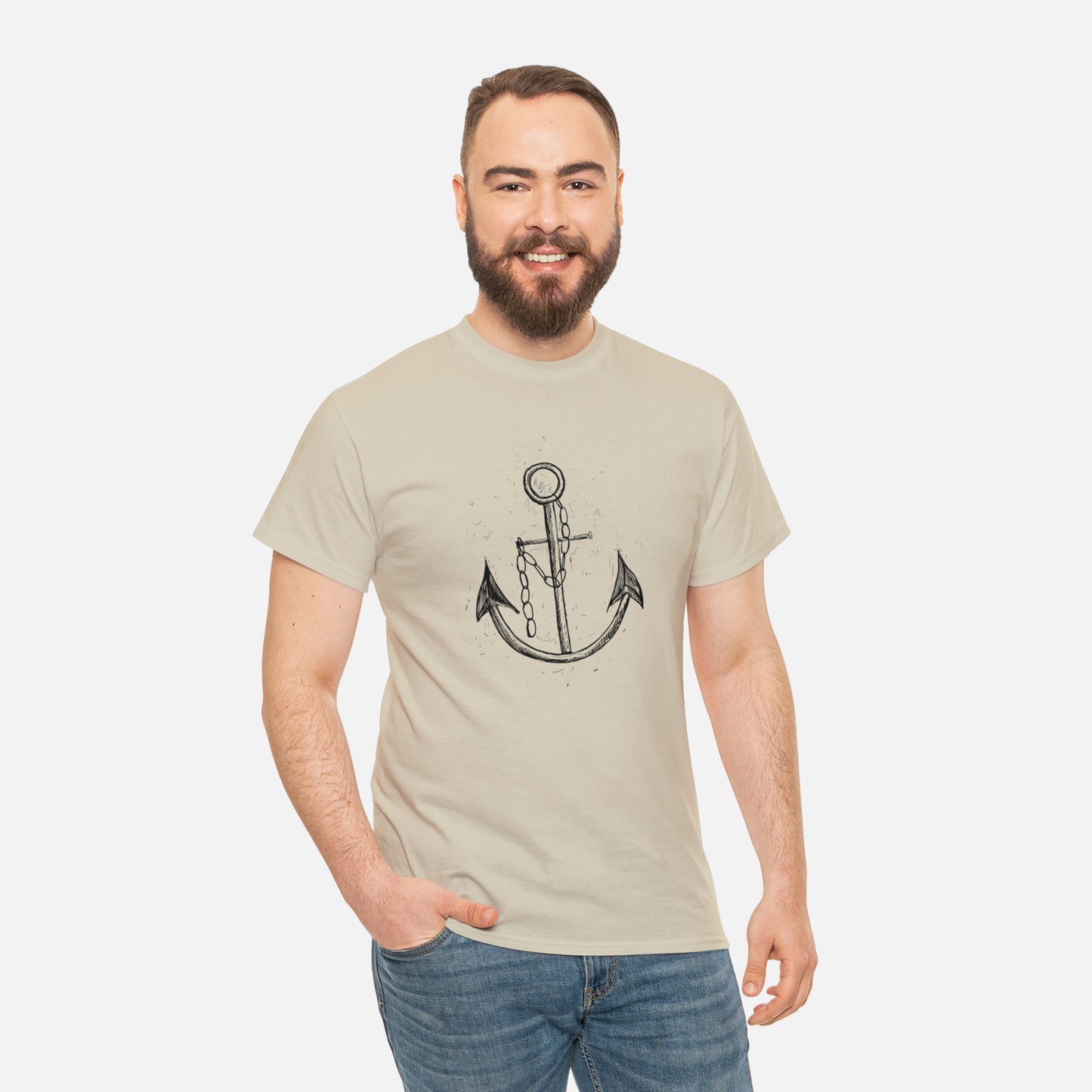 ⚓ Ship Anchor Graphic T-Shirt — Heavy Cotton