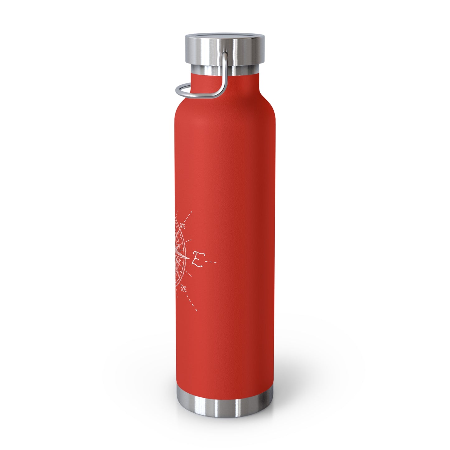 Compass Rose Illustration - Copper Vacuum Insulated Bottle, 22oz