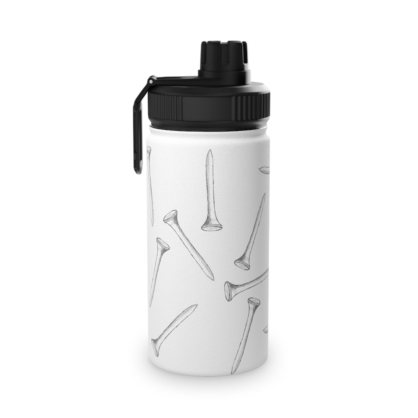 Golf Tee Pattern - Stainless Steel Water Bottle, Sports Lid