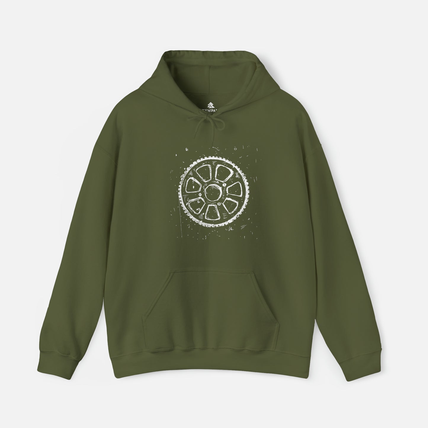 🚴‍♀️ Bicycle Sprocket Graphic - Adult Hooded Sweatshirt