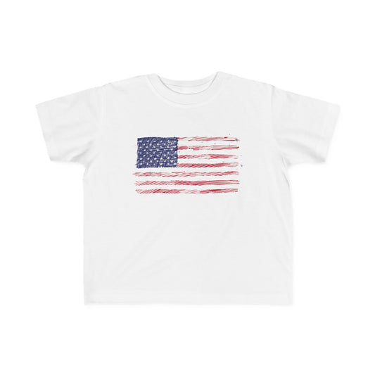 🇺🇸 American Flag Graphic - Toddler's Cotton Tee