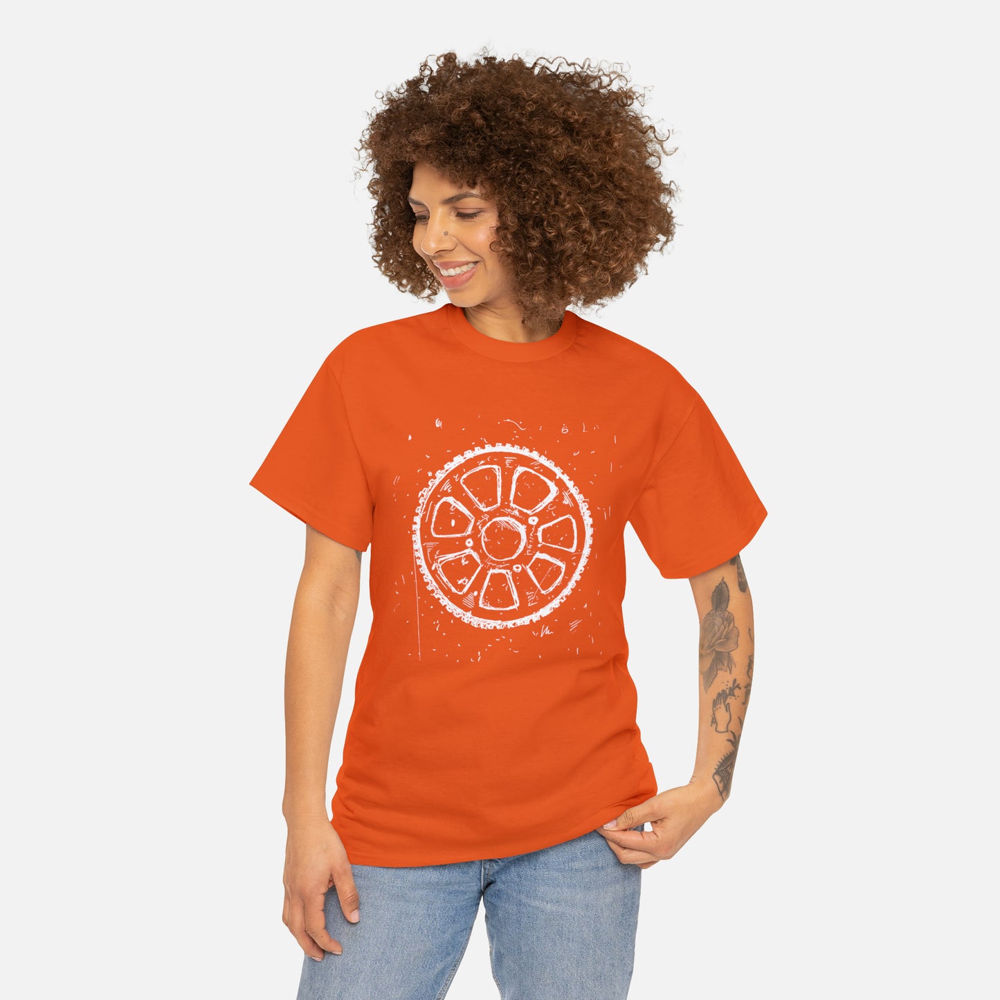 🚴‍♀️ Bicycle Sprocket Graphic T-Shirt — Heavy Cotton