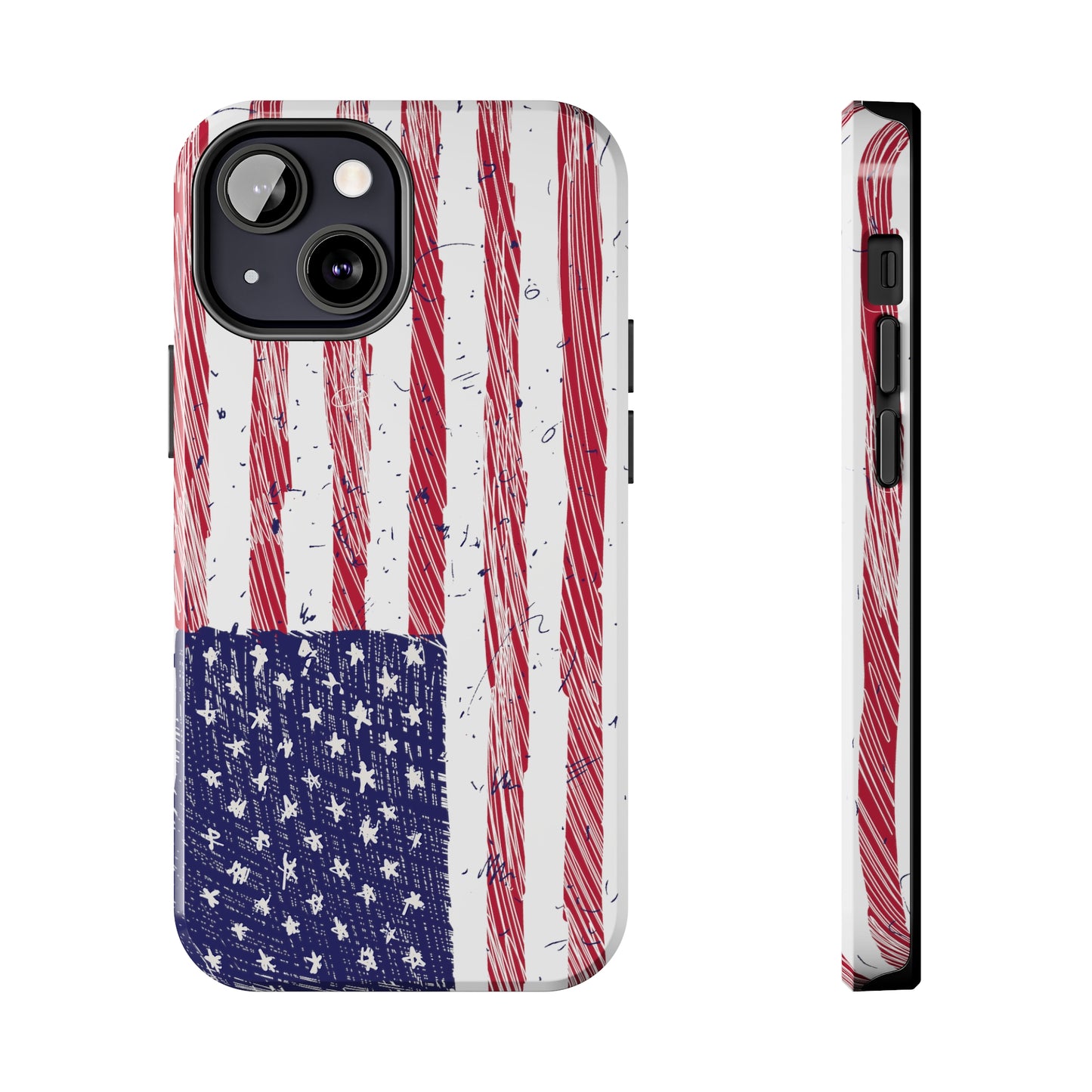 Tough Phone Cases - American Flag Illustration