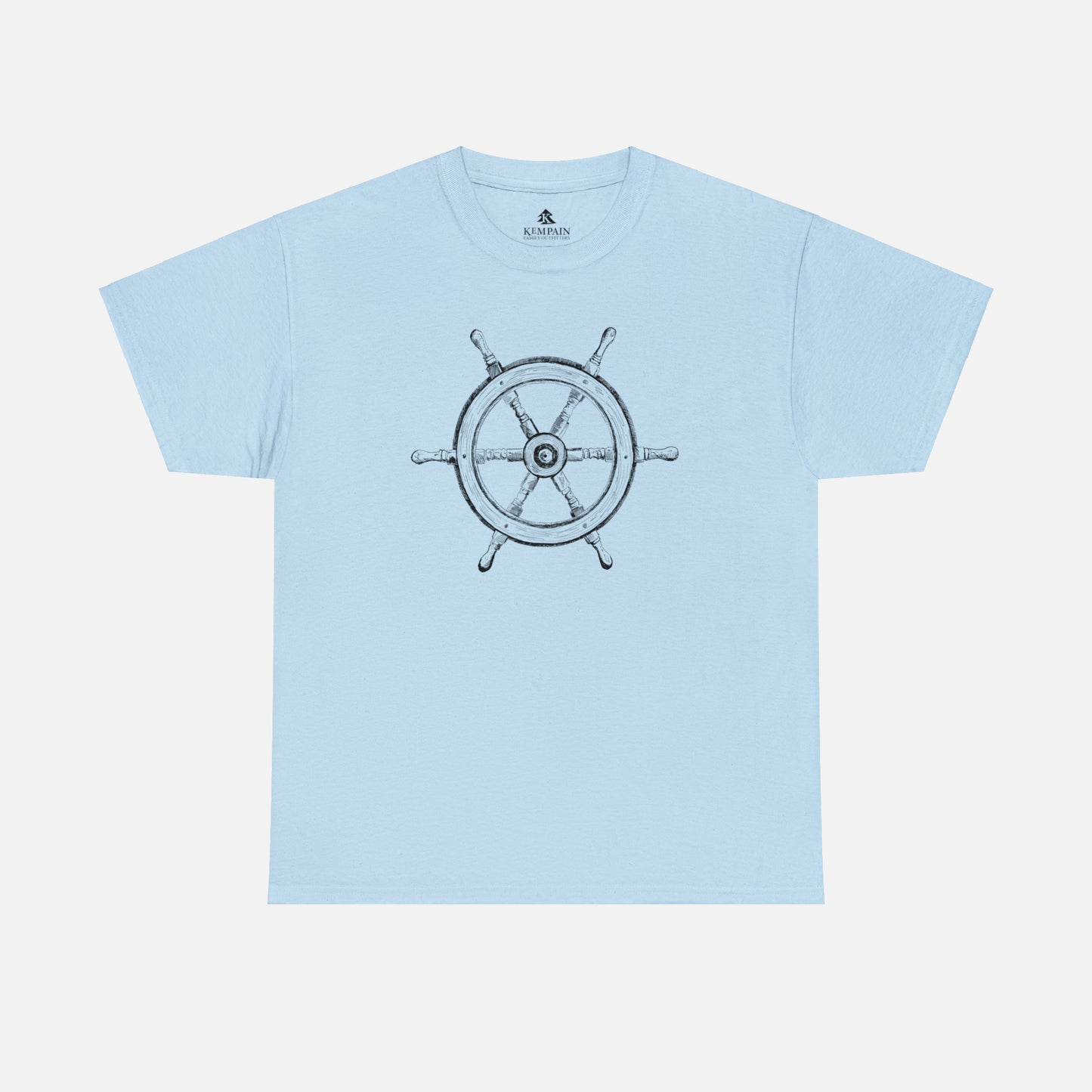 🌊 Ship Wheel Graphic T-Shirt — Heavy Cotton