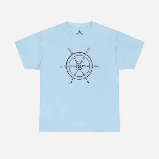 🌊 Ship Wheel Graphic T-Shirt — Heavy Cotton