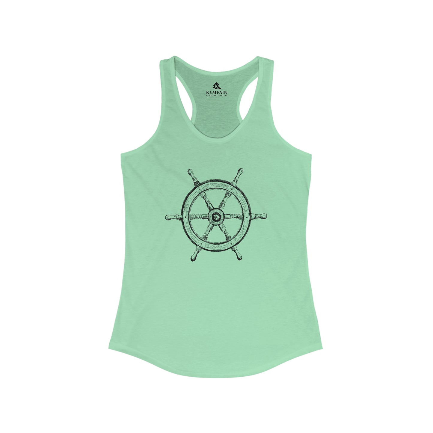 🌊 Ship Wheel Graphic Racerback Tank Top