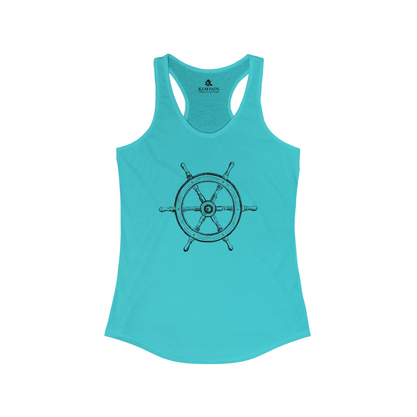 🌊 Ship Wheel Graphic Racerback Tank Top