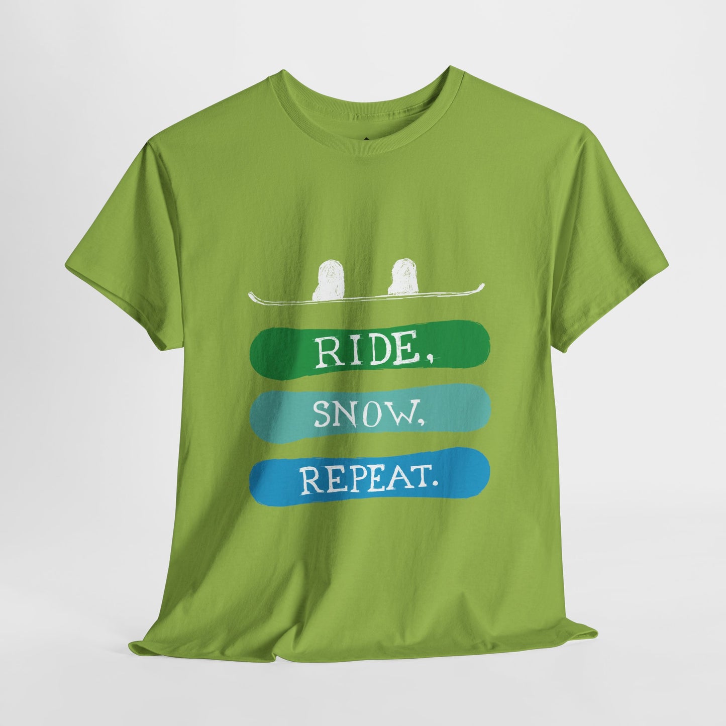 Snowboarder Unisex Tee, Ride Snow Repeat Shirt, Winter Sports Gift, Mountain Lover Graphic T-Shirt, Snowboarding Apparel, Skiing Tee Shirt,