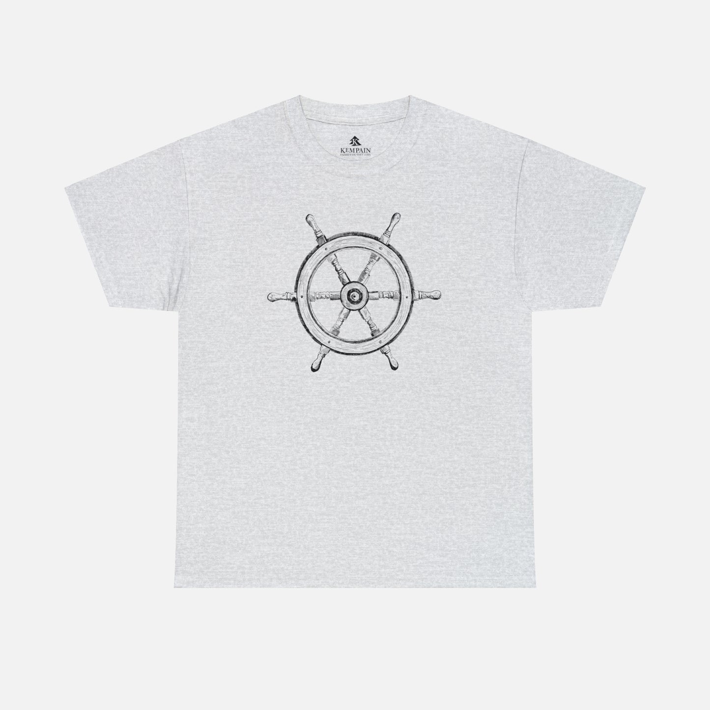 🌊 Ship Wheel Graphic T-Shirt — Heavy Cotton