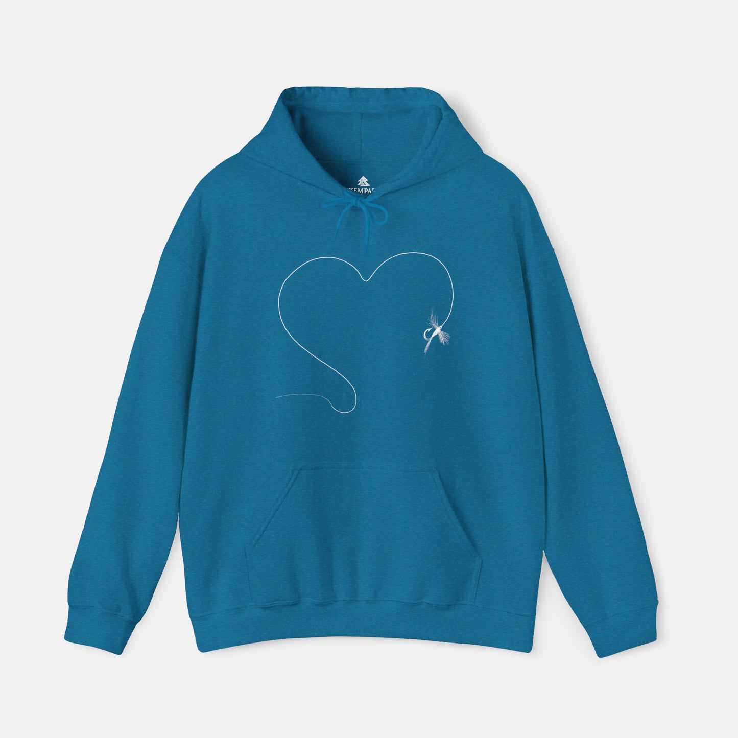 🎣 Fly Fishing Heart Graphic - Adult Hooded Sweatshirt