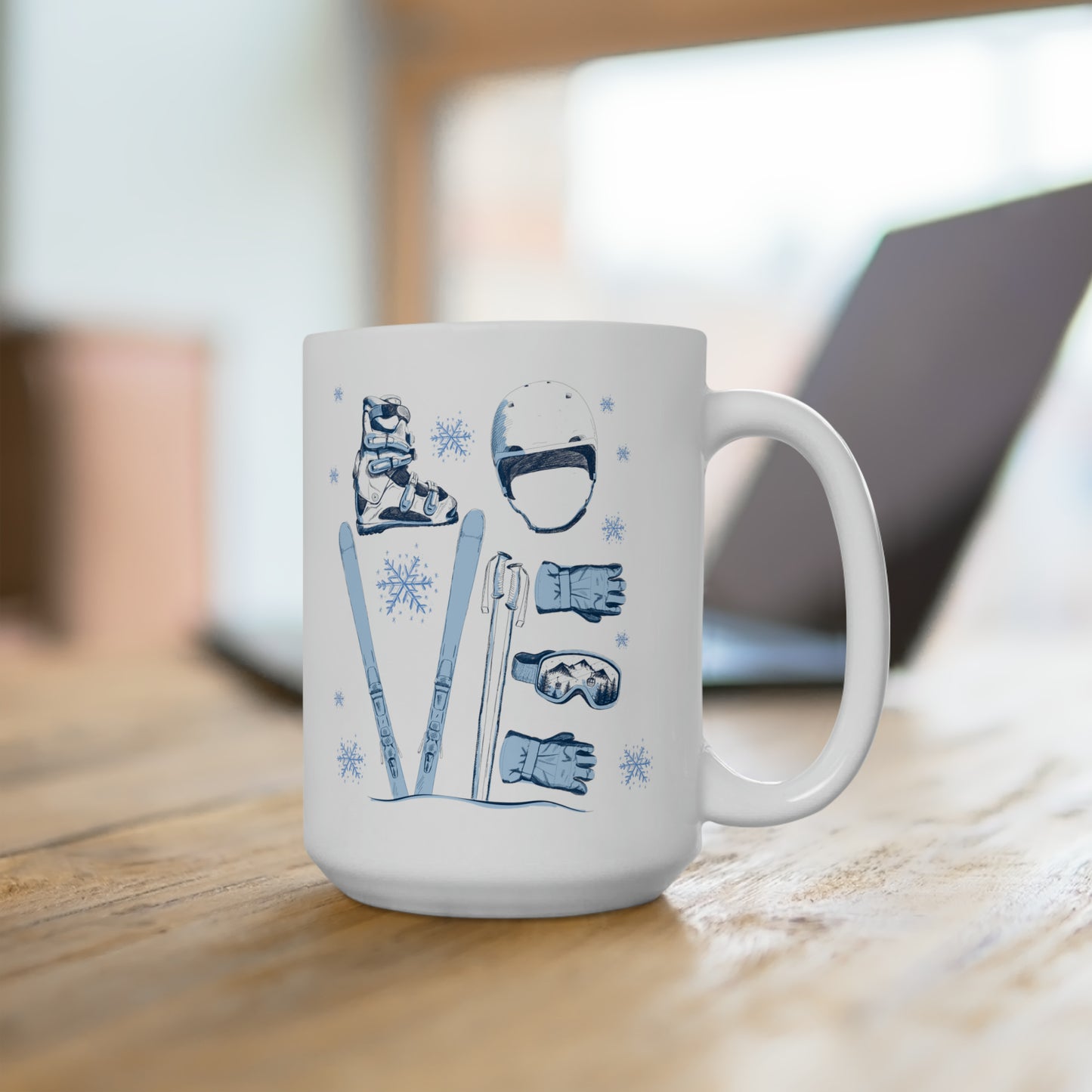 ⛷️❤️  Ski "LOVE" Graphic - Ceramic Mug 15oz - Ski "LOVE"