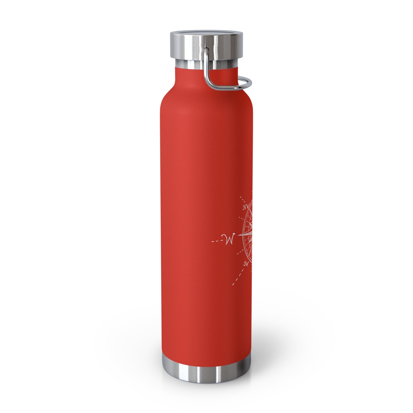 Compass Rose Illustration - Copper Vacuum Insulated Bottle, 22oz