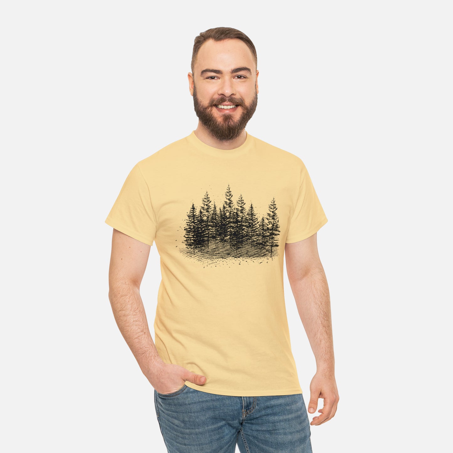 🌲 Forest Trees Graphic T-Shirt — Heavy Cotton