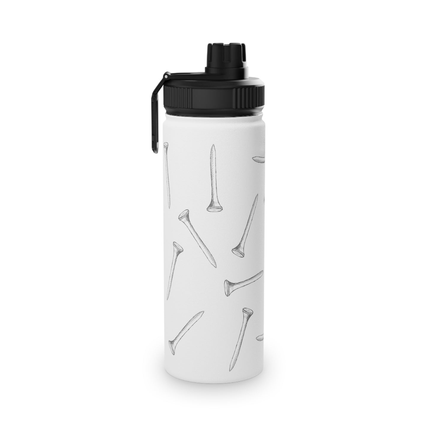 Golf Tee Pattern - Stainless Steel Water Bottle, Sports Lid