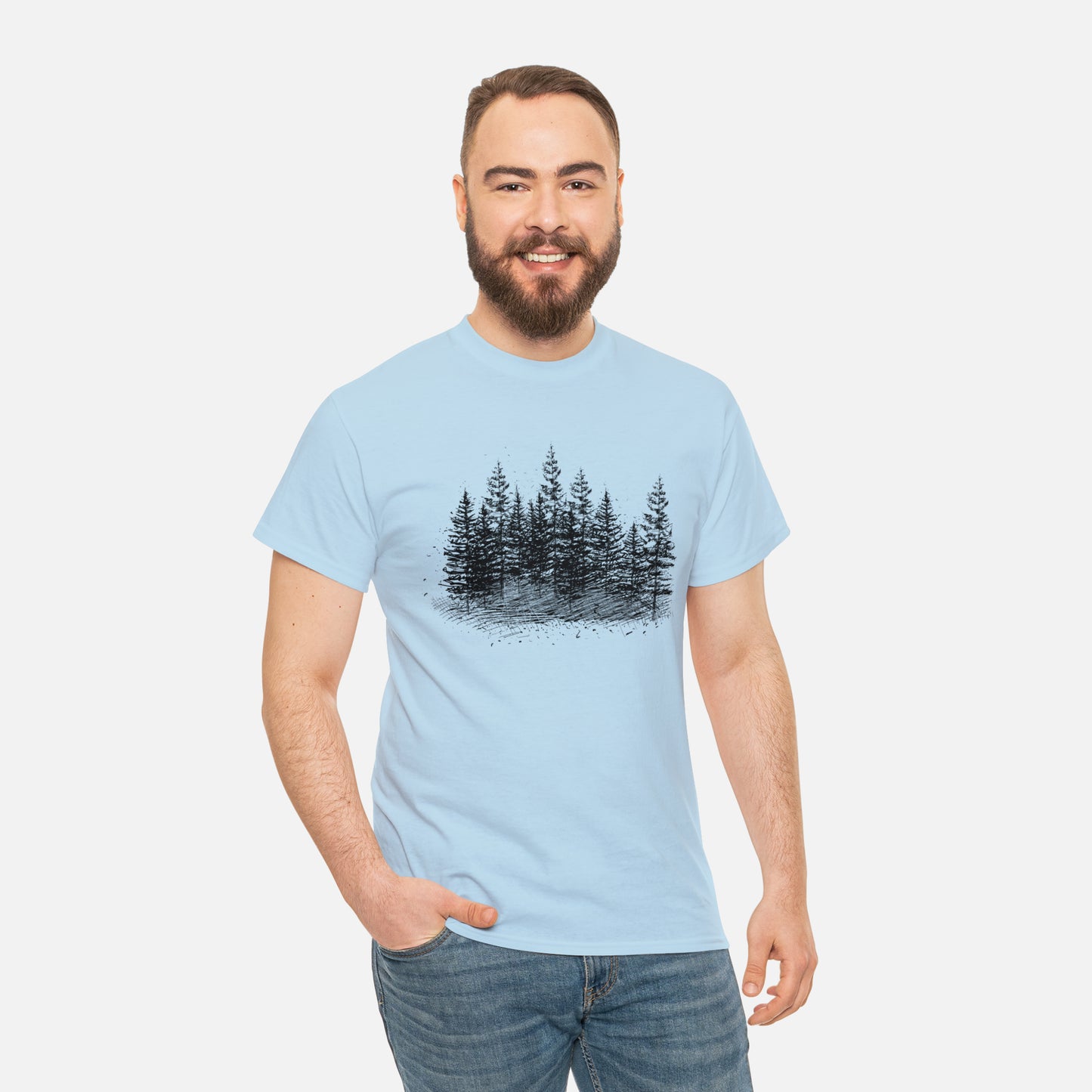 🌲 Forest Trees Graphic T-Shirt — Heavy Cotton