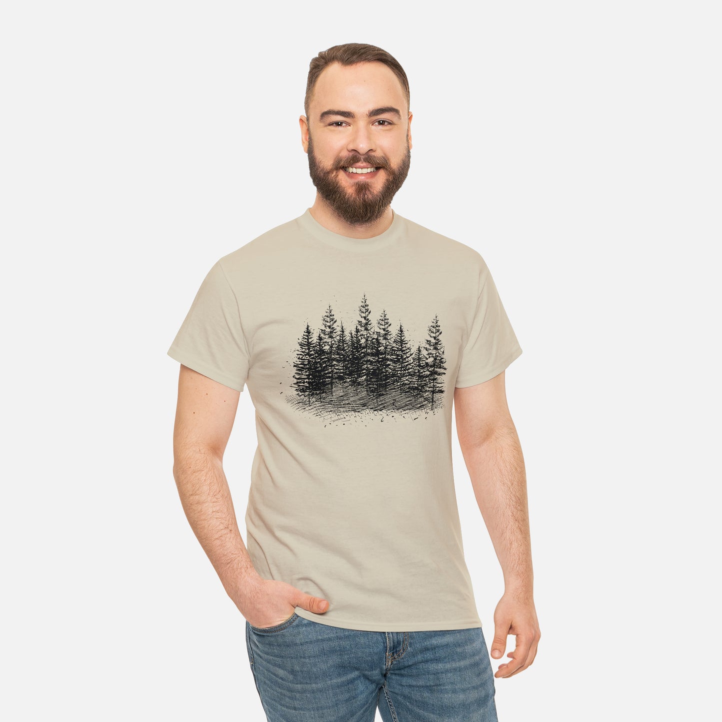 🌲 Forest Trees Graphic T-Shirt — Heavy Cotton