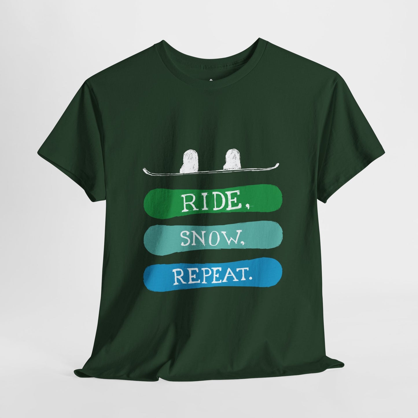 Snowboarder Unisex Tee, Ride Snow Repeat Shirt, Winter Sports Gift, Mountain Lover Graphic T-Shirt, Snowboarding Apparel, Skiing Tee Shirt,