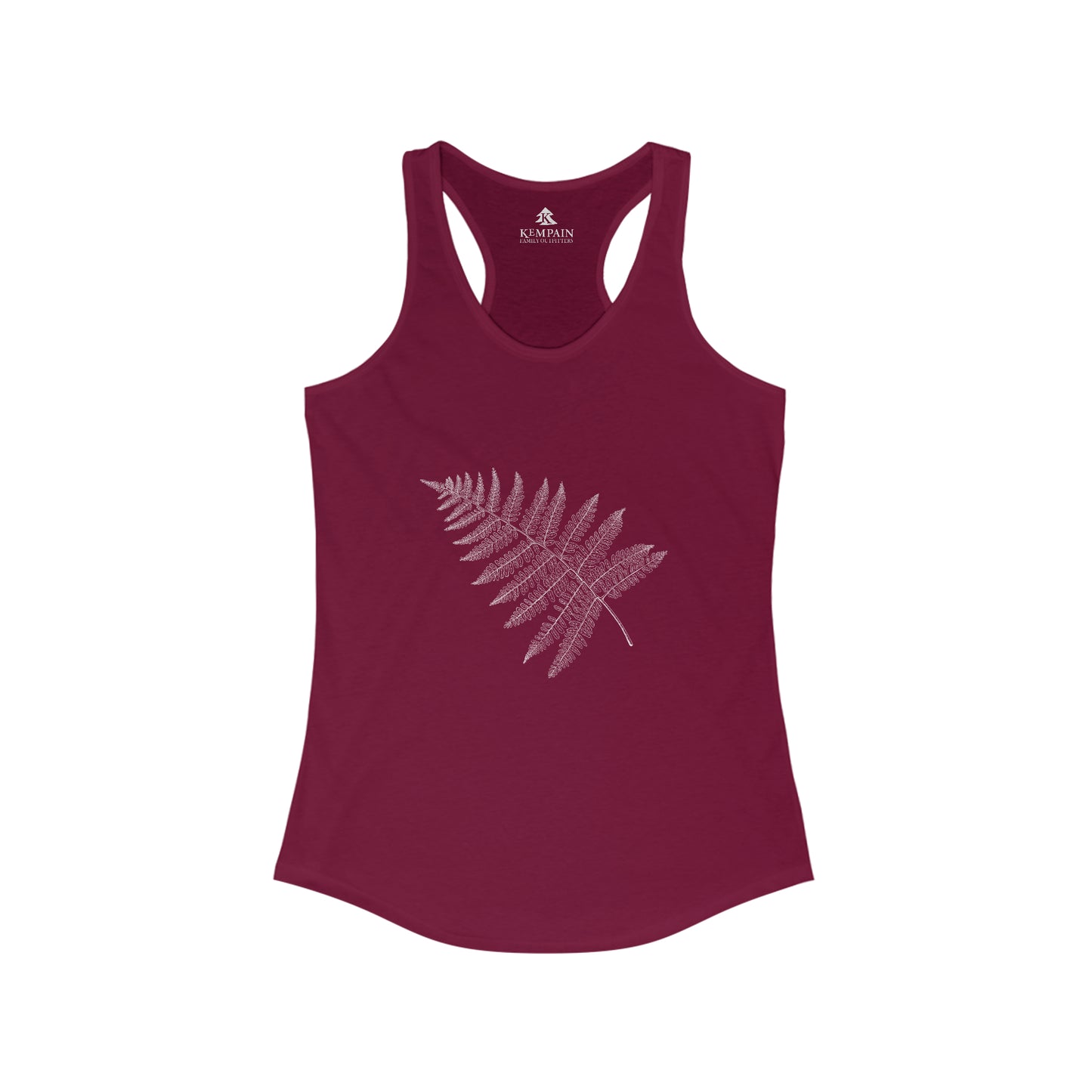 🌿 Fern Leaf Graphic Racerback Tank Top